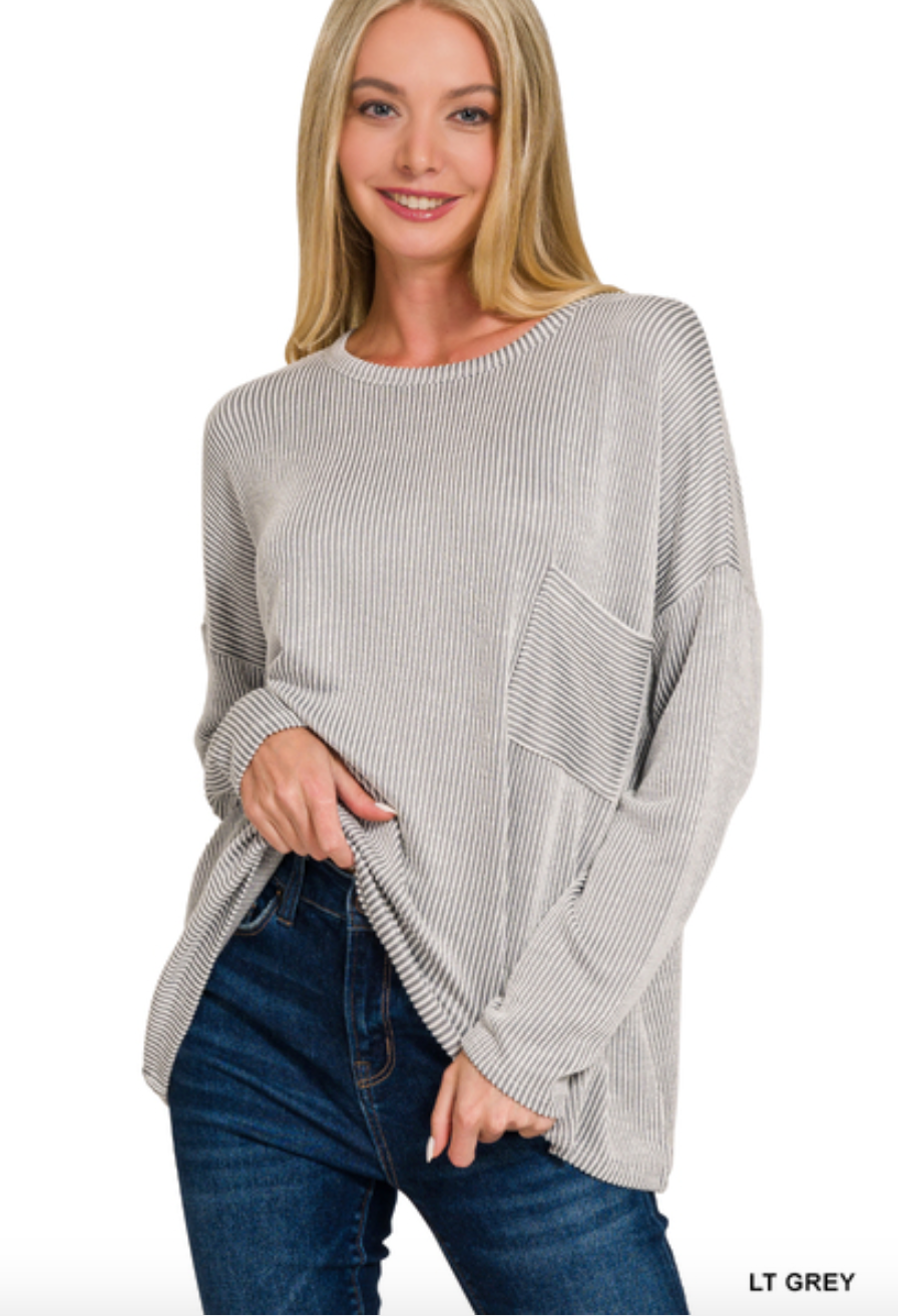 Ribbed Long Sleeve Top