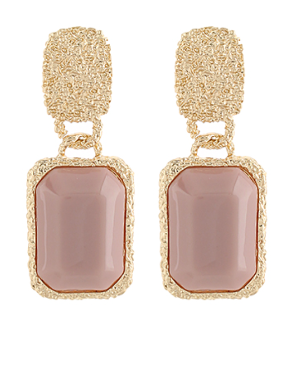 Stone Rectangular Earrings