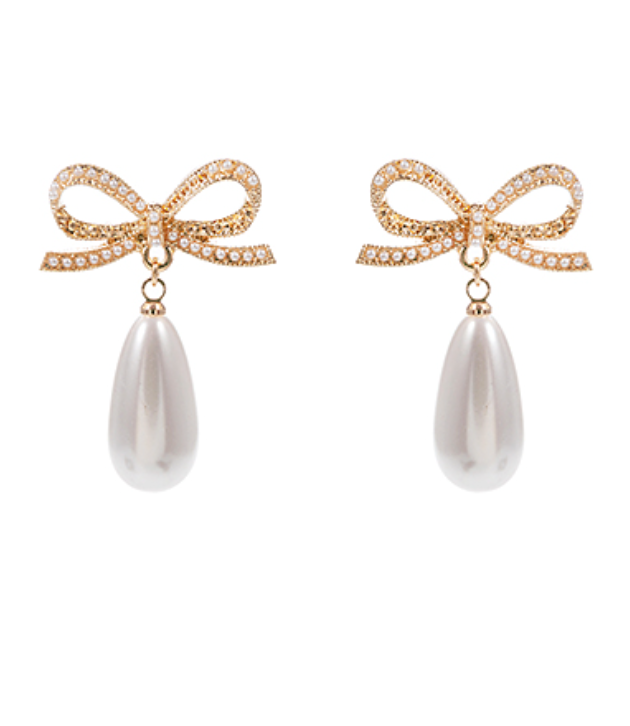 Bow & Teardrop Earrings