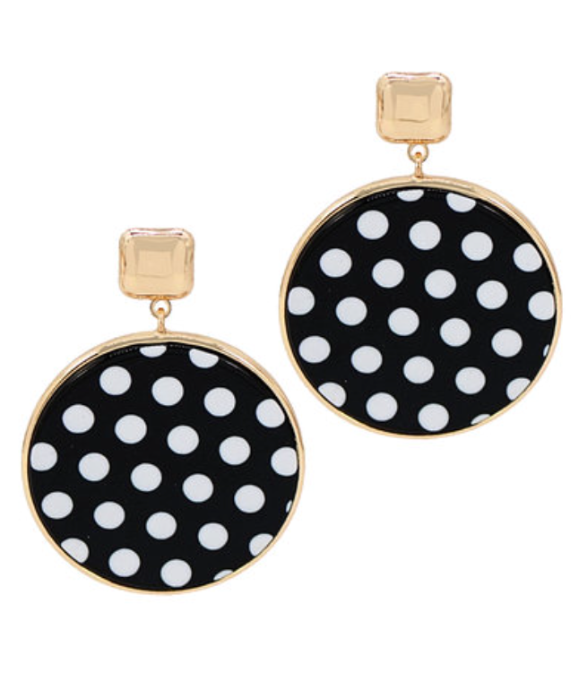 Polka Dot Round Earrings