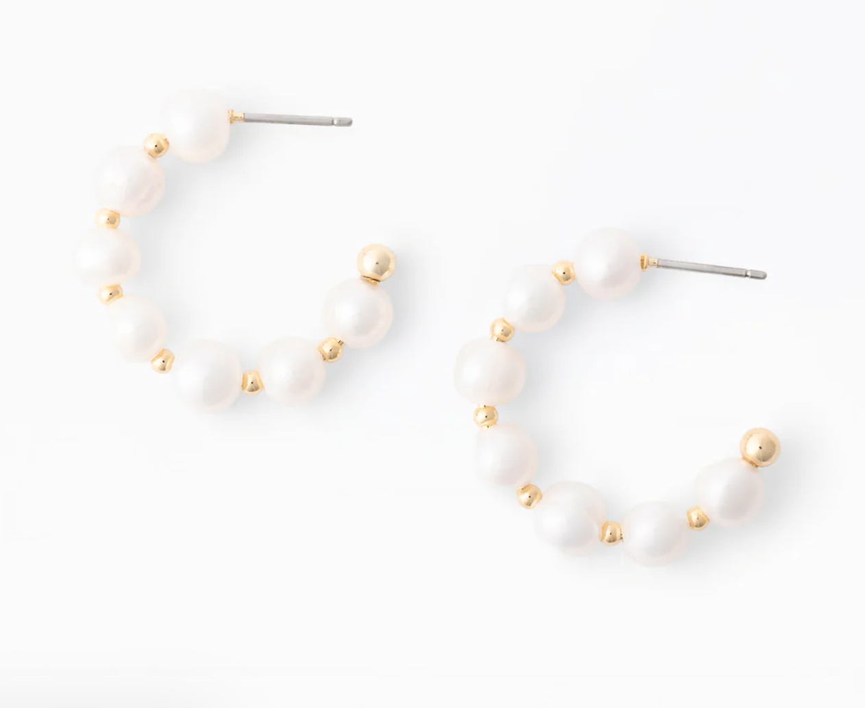Miley Pearl Hoop Earrings