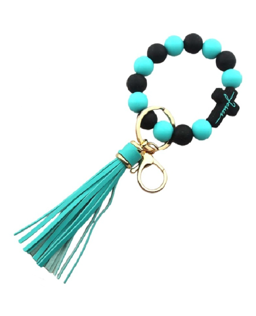 Cross Beaded Wristlet