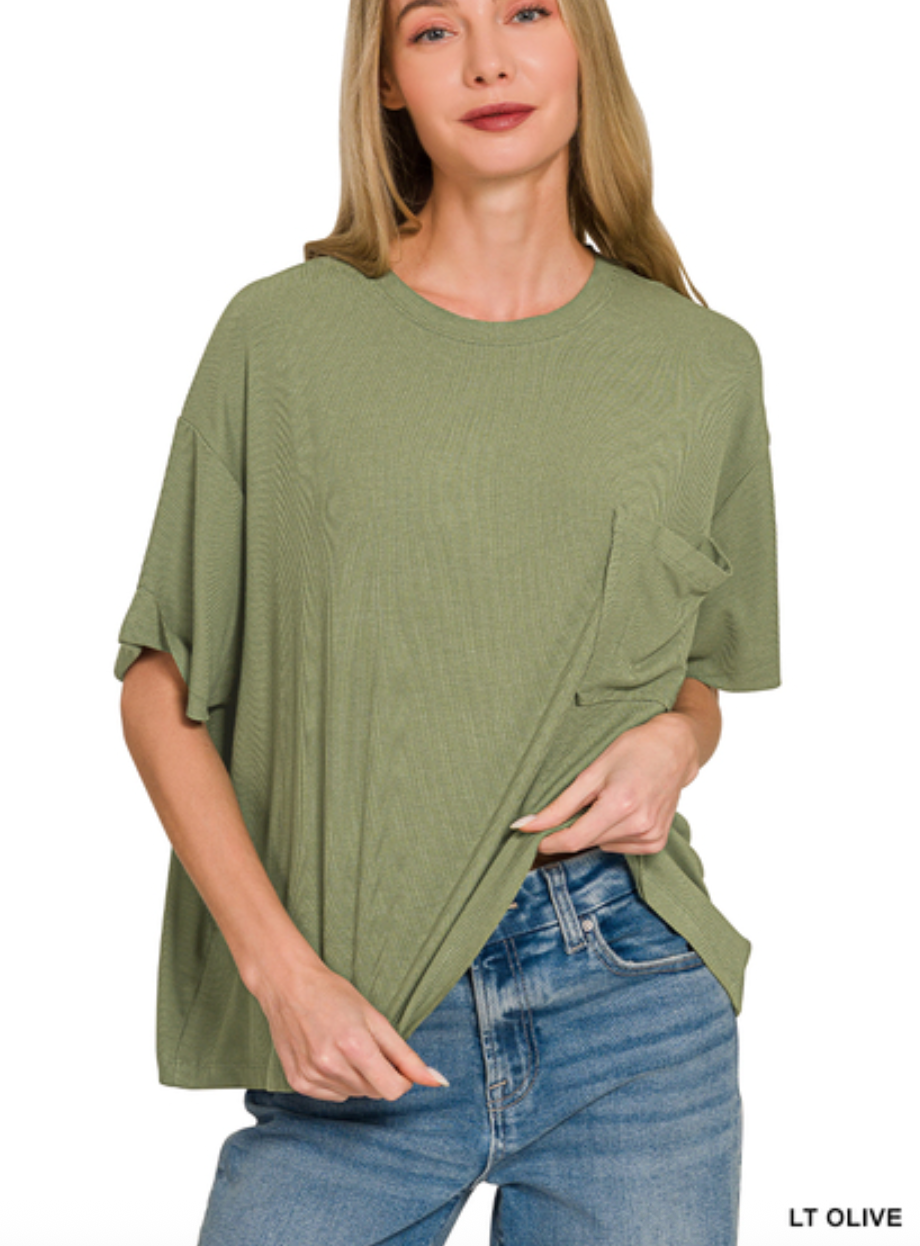 Oversized Ribbed Tee
