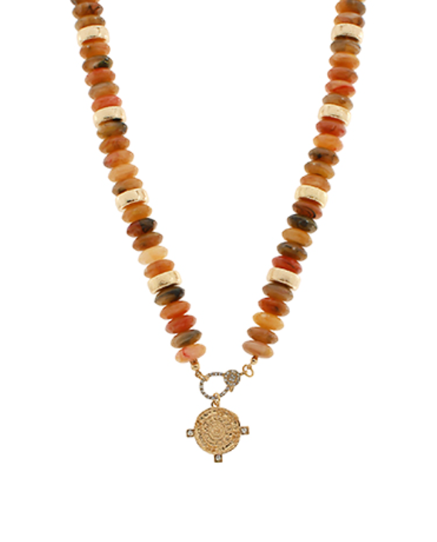 Rondelle Coin Charm Necklace
