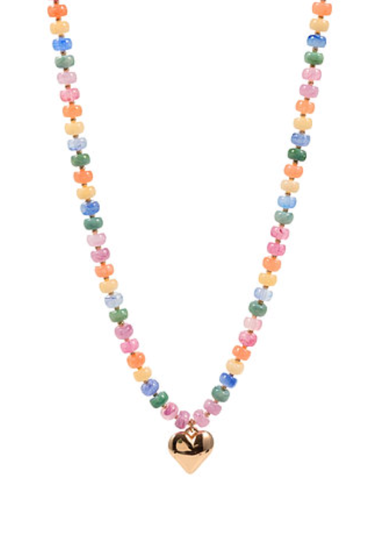 Heart Pendant Beaded Necklace