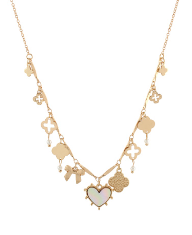 Multi Heart Charm Necklace