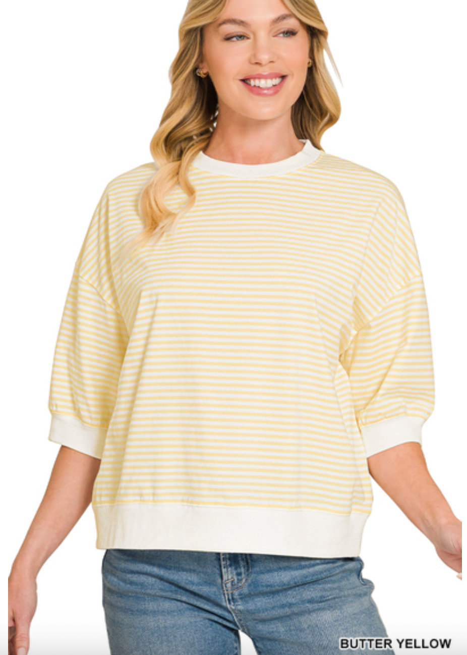 Striped Banded Bottom Top