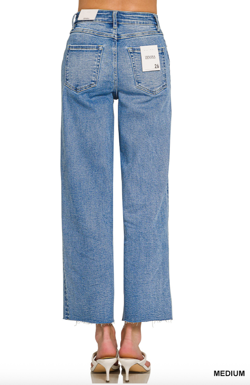 Medium Cropped Wide Leg Jeans
