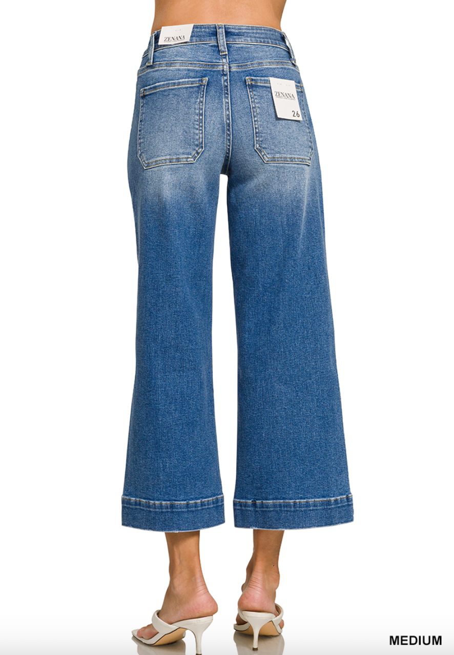 Utility Pocket Cropped Jeans