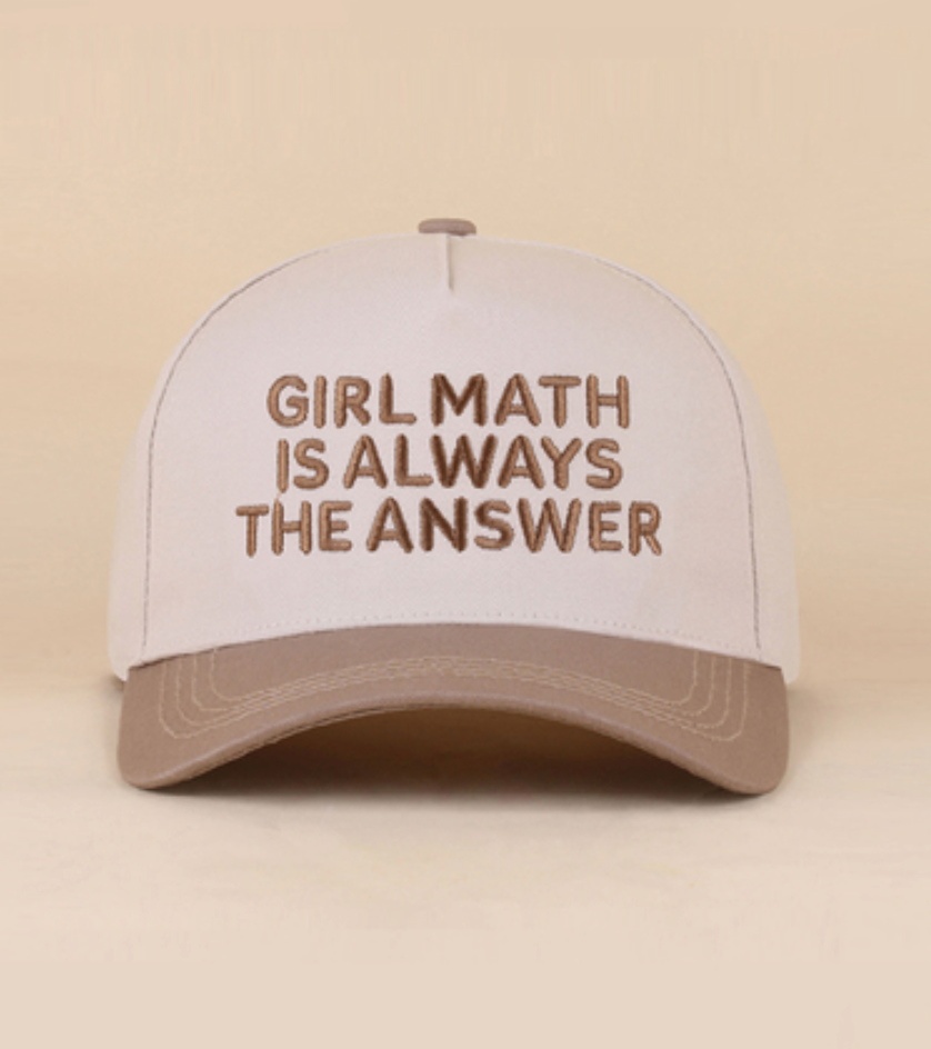 Girl Math Hat
