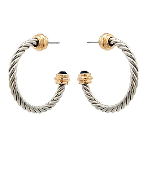 Ball Accent Twisted Hoops