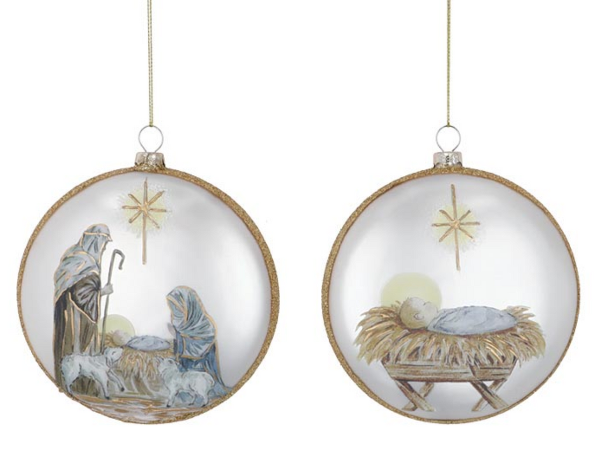 Hand Painted Manger Ornament