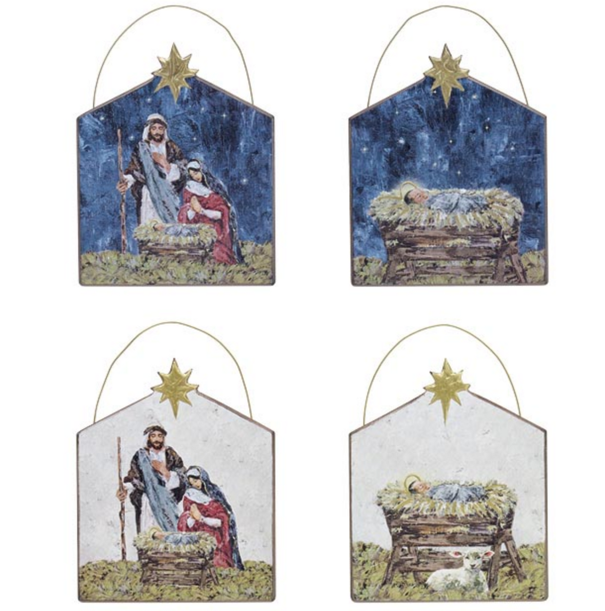 Wooden Manger Ornament