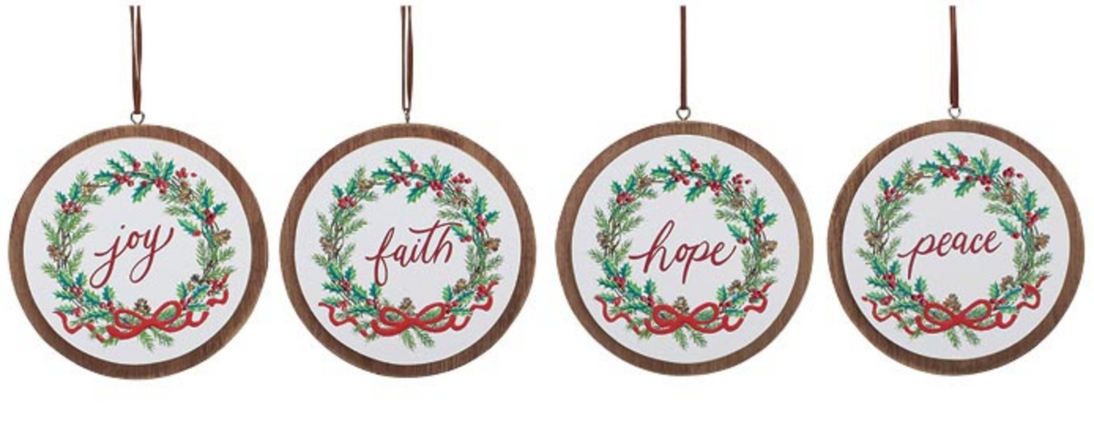 Wooden Disc Wreath Ornament