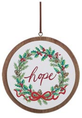 Wooden Disc Wreath Ornament