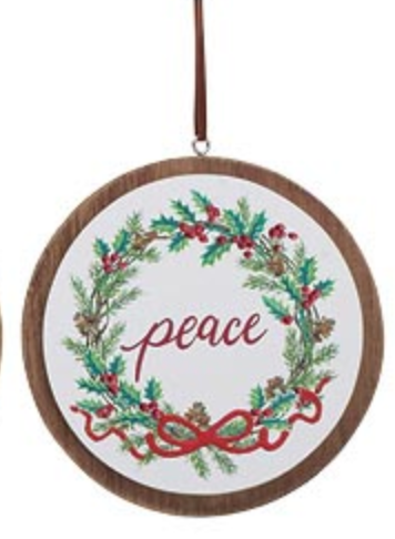 Wooden Disc Wreath Ornament