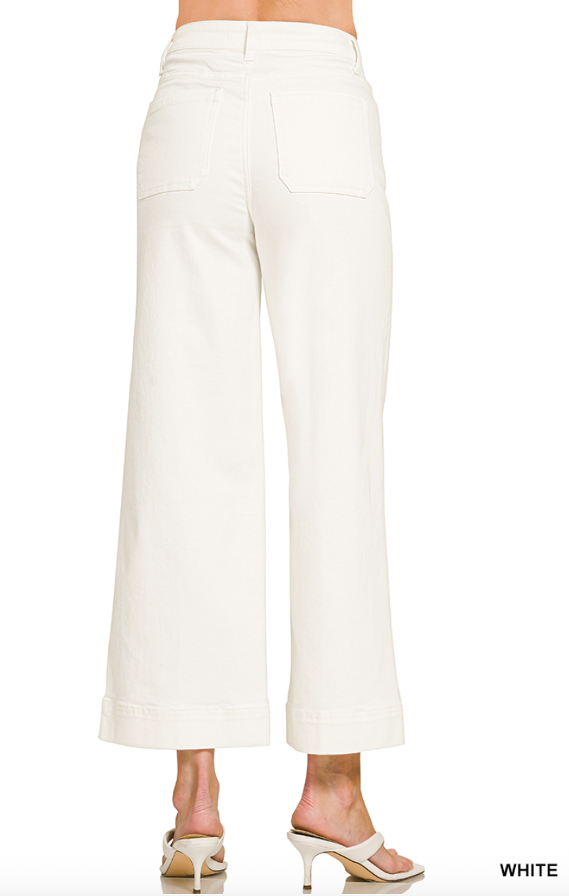 White Pintuck Detail Jeans