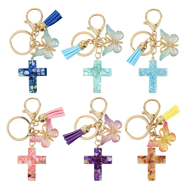 Cross Charm Keychain