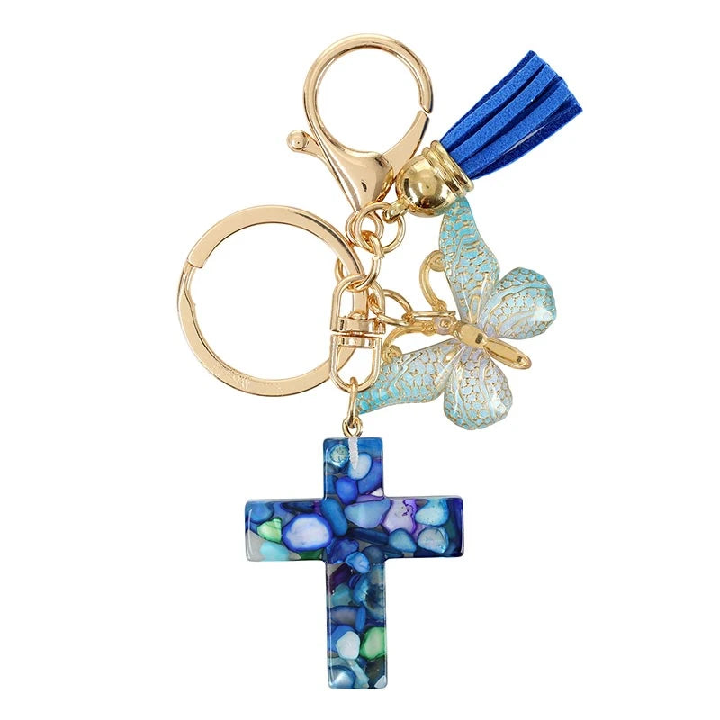 Cross Charm Keychain