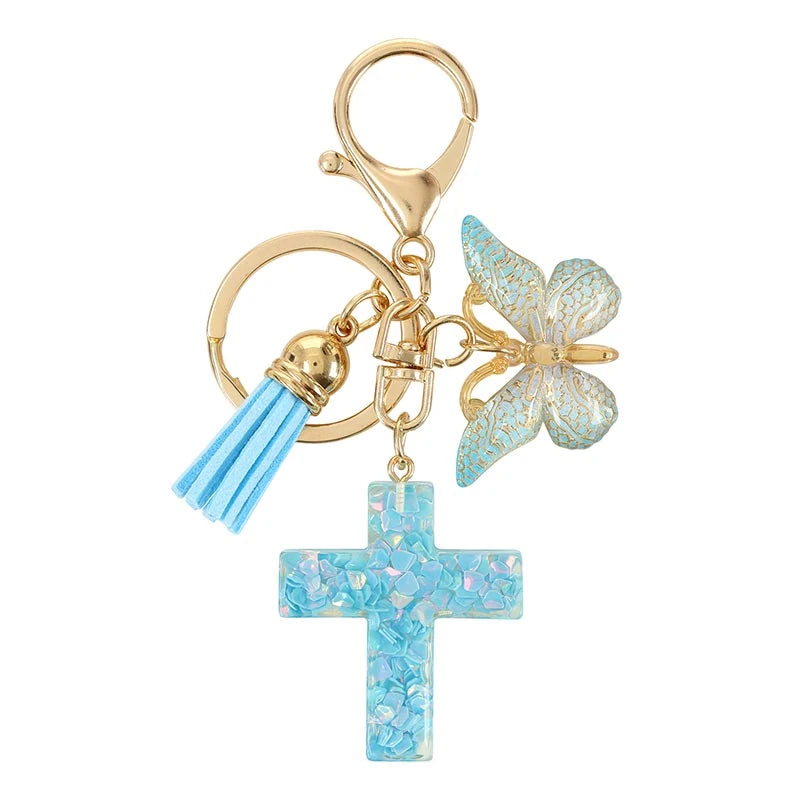 Cross Charm Keychain