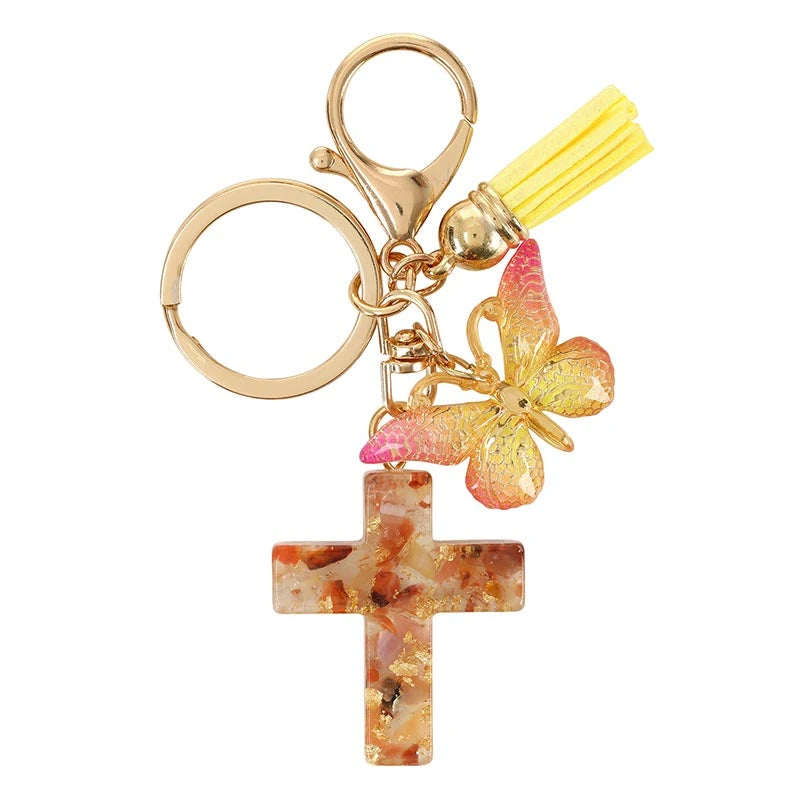 Cross Charm Keychain