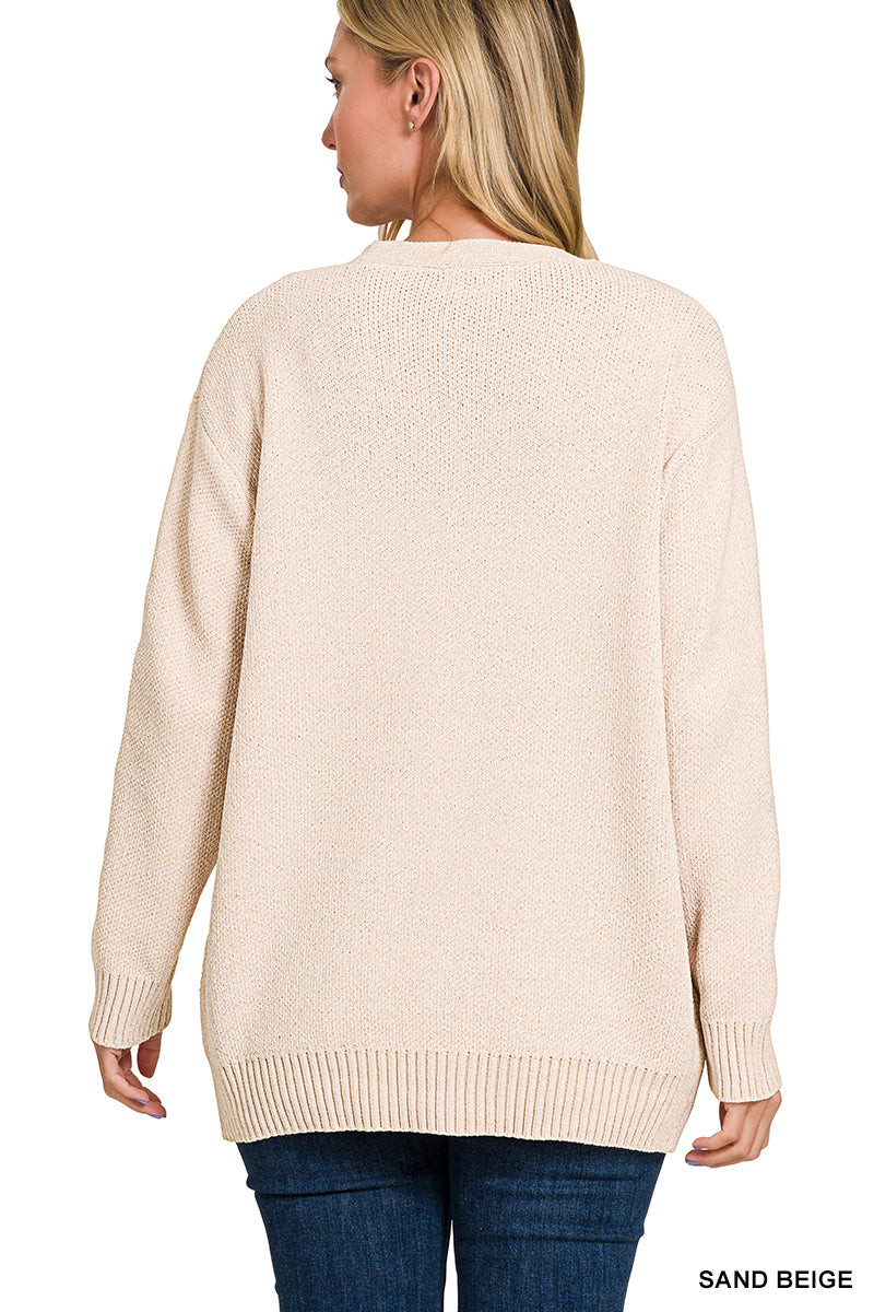 Melange Open Cardigan