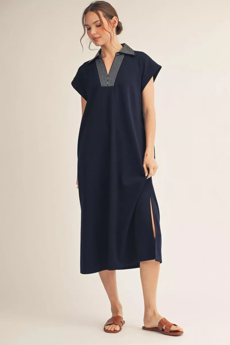 Stitch Detail Midi Dress