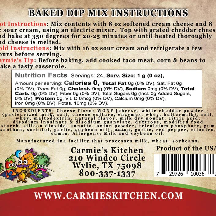 Carmie's Dip & Cheeseball Mix