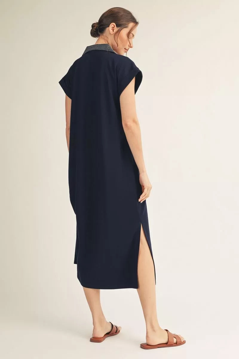 Stitch Detail Midi Dress