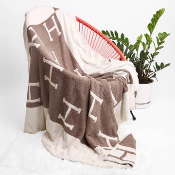 H Reversible Throw Blanket