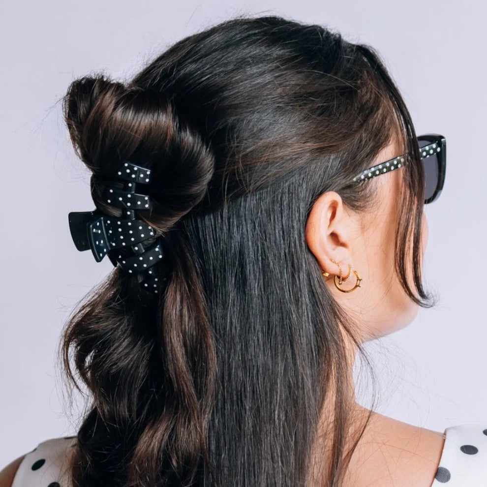 Teletie|Black Polka Dot Classic Clip