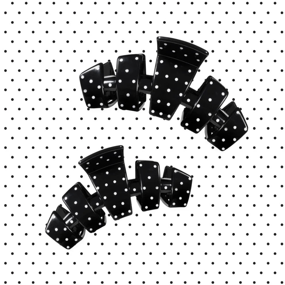 Teletie|Black Polka Dot Classic Clip