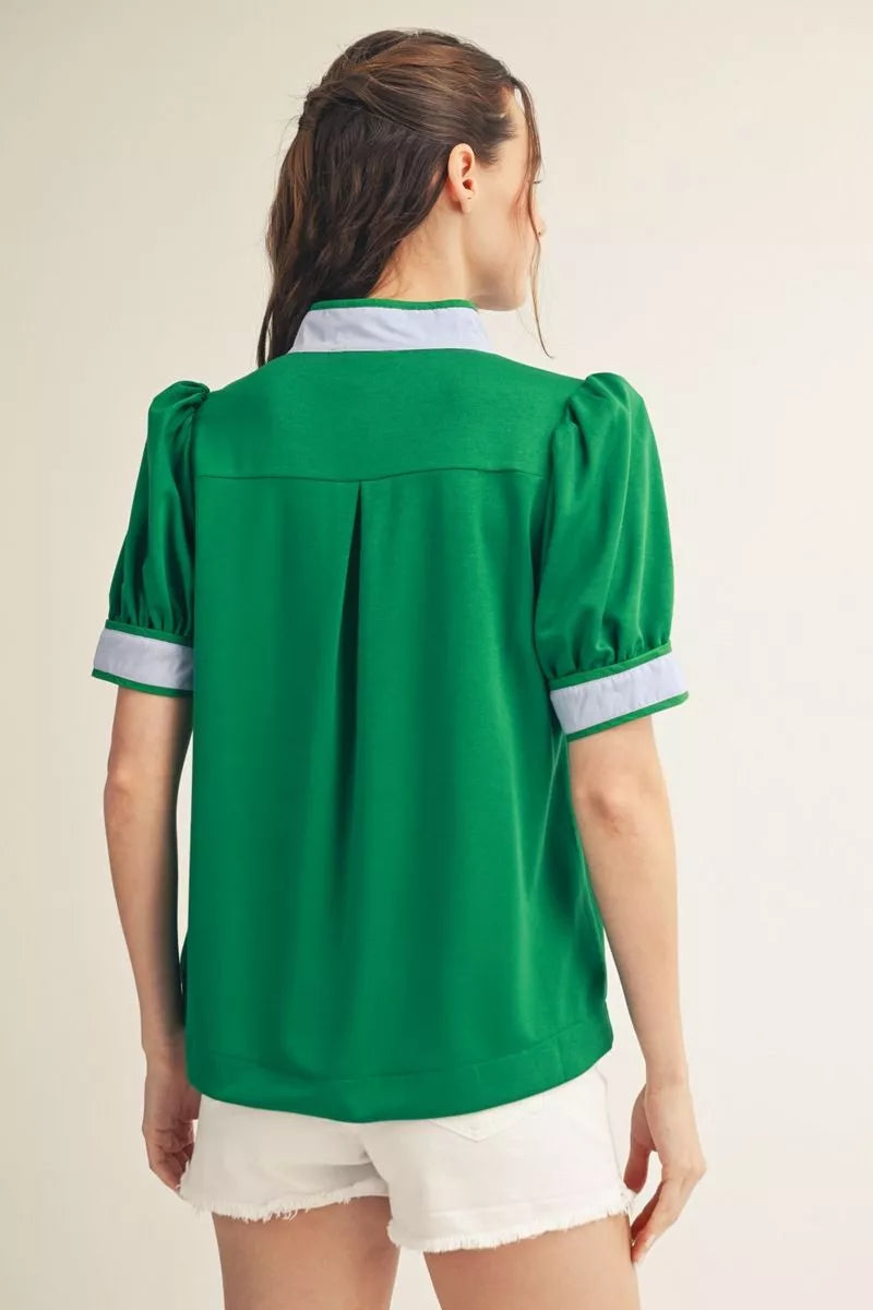 Kelly Green Accent Top