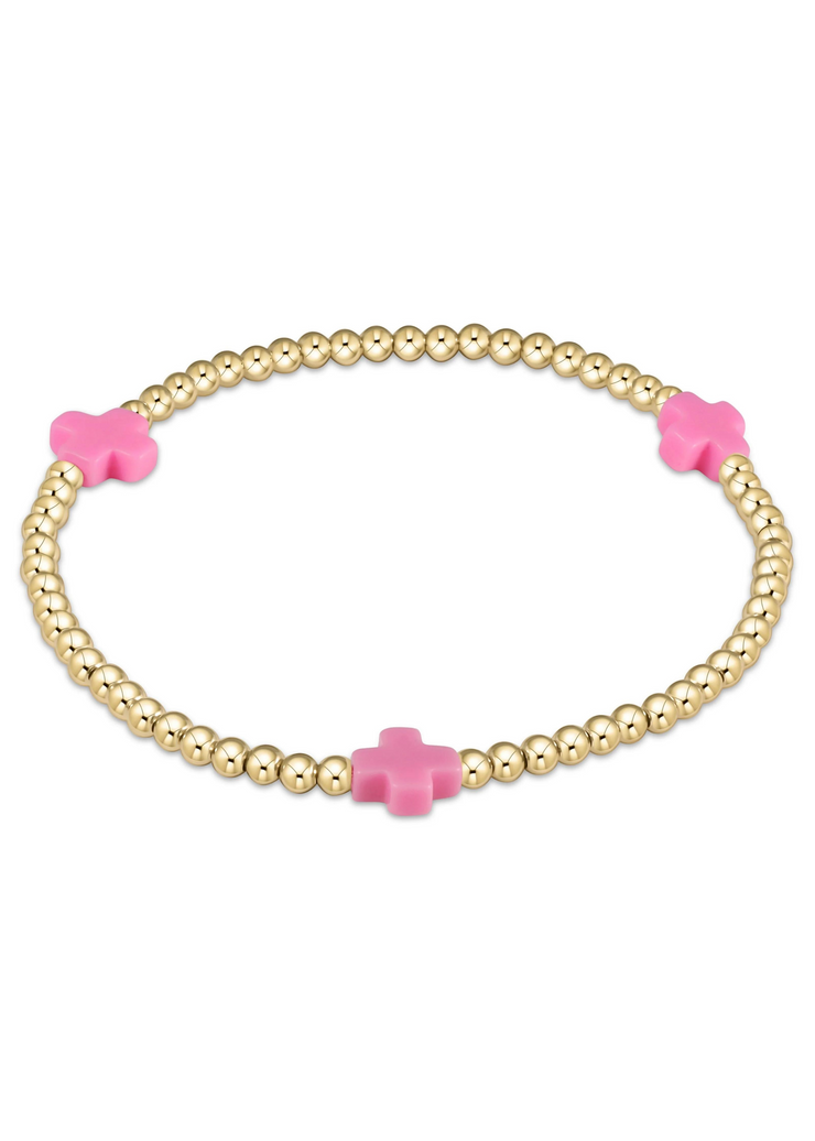 EGirl Sign. Cross Gold Bracelet