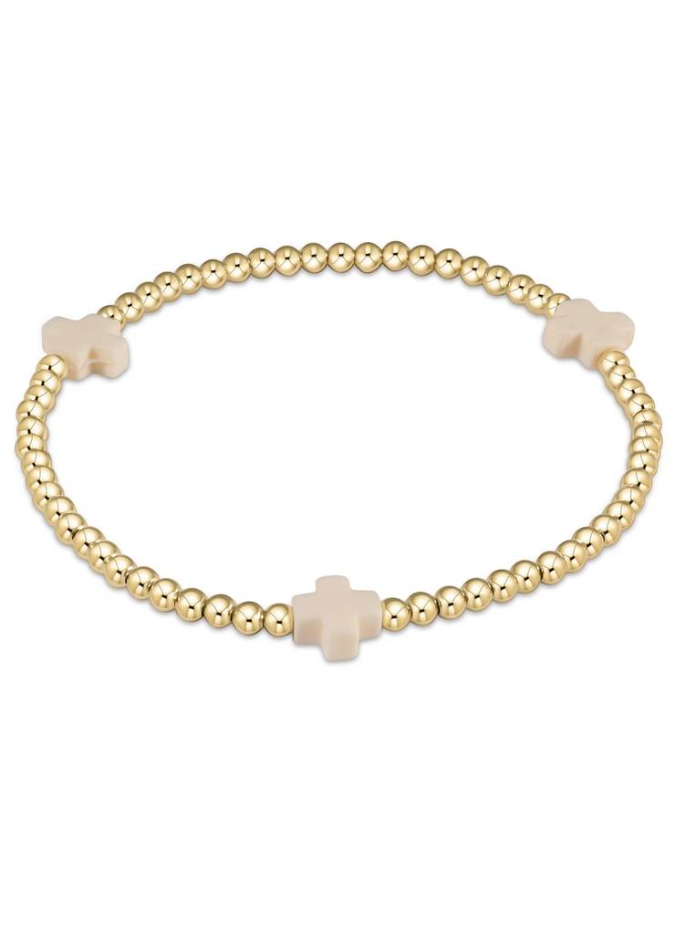 EGirl Sign. Cross Gold Bracelet