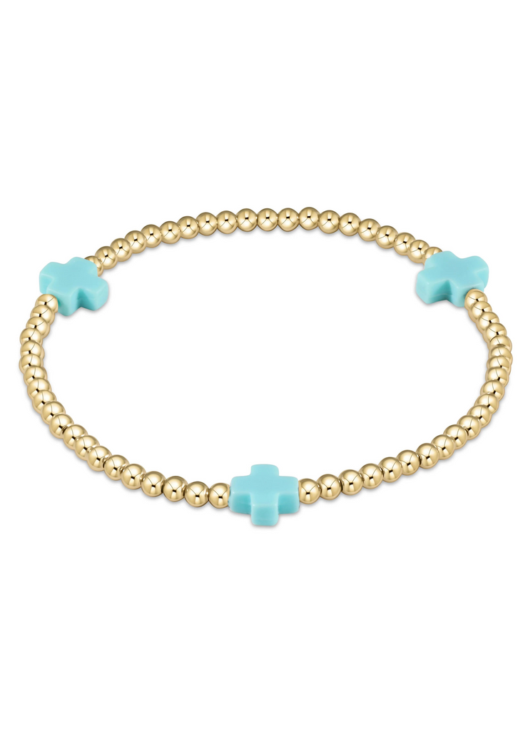 EGirl Sign. Cross Gold Bracelet