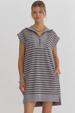 Grey Striped Dress