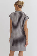 Grey Striped Dress