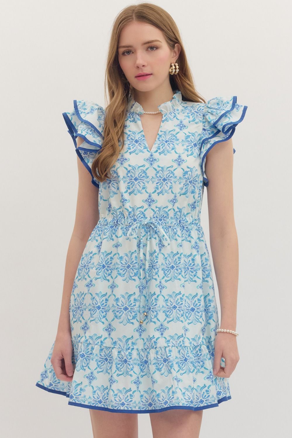 Off White Flutter Dress