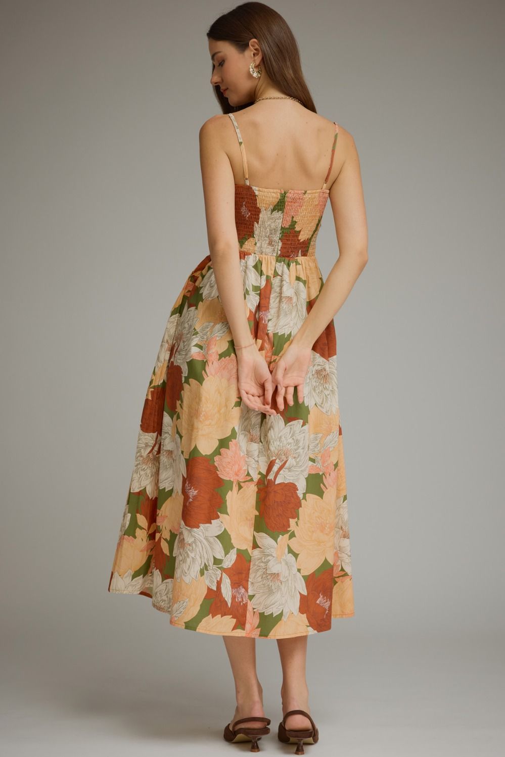 Multi Floral Pleated Dress