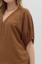 Brown Trenza Top