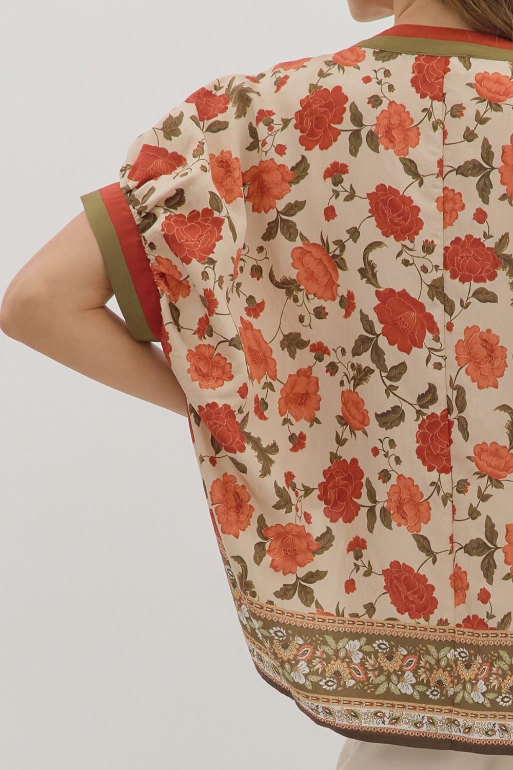 Floral V Neck Top