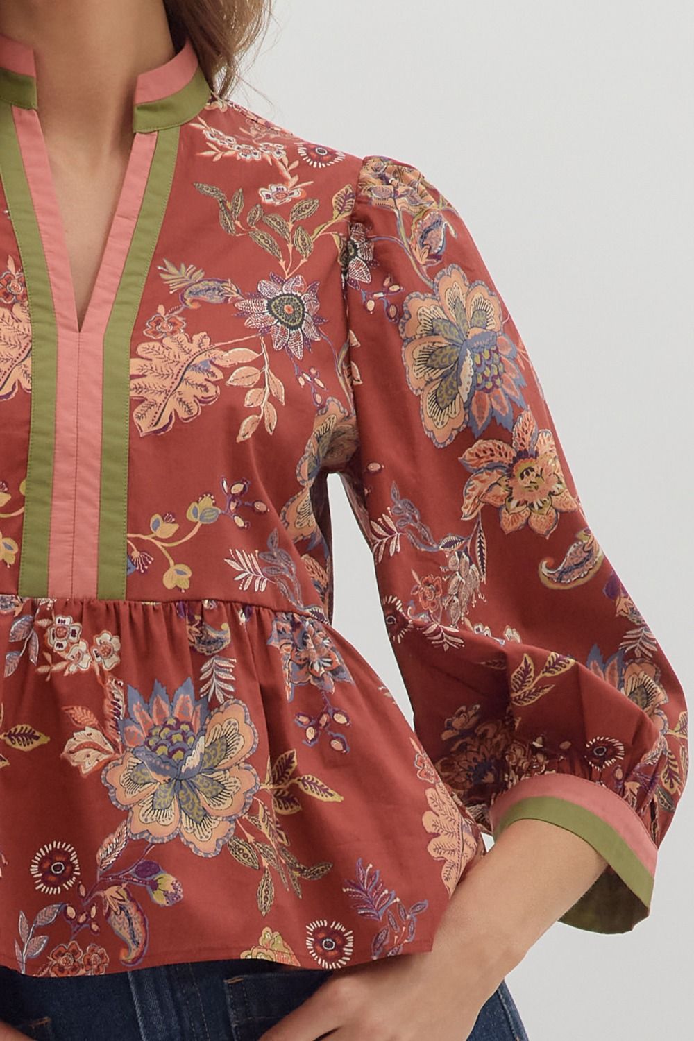 Burgundy Botanical Top