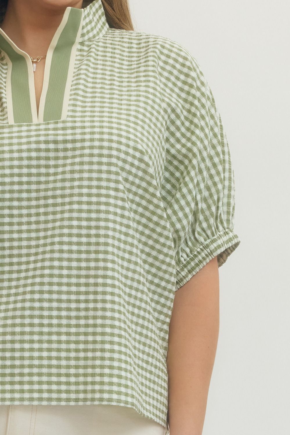 PS Gingham Dolman Top
