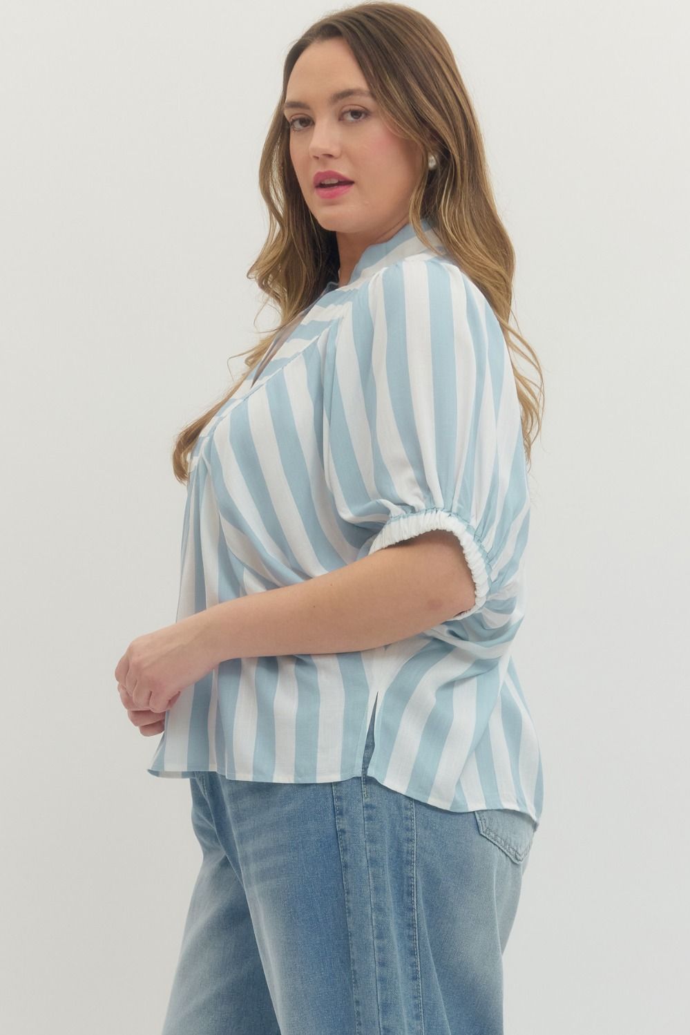 PS Lt Blue Striped Top