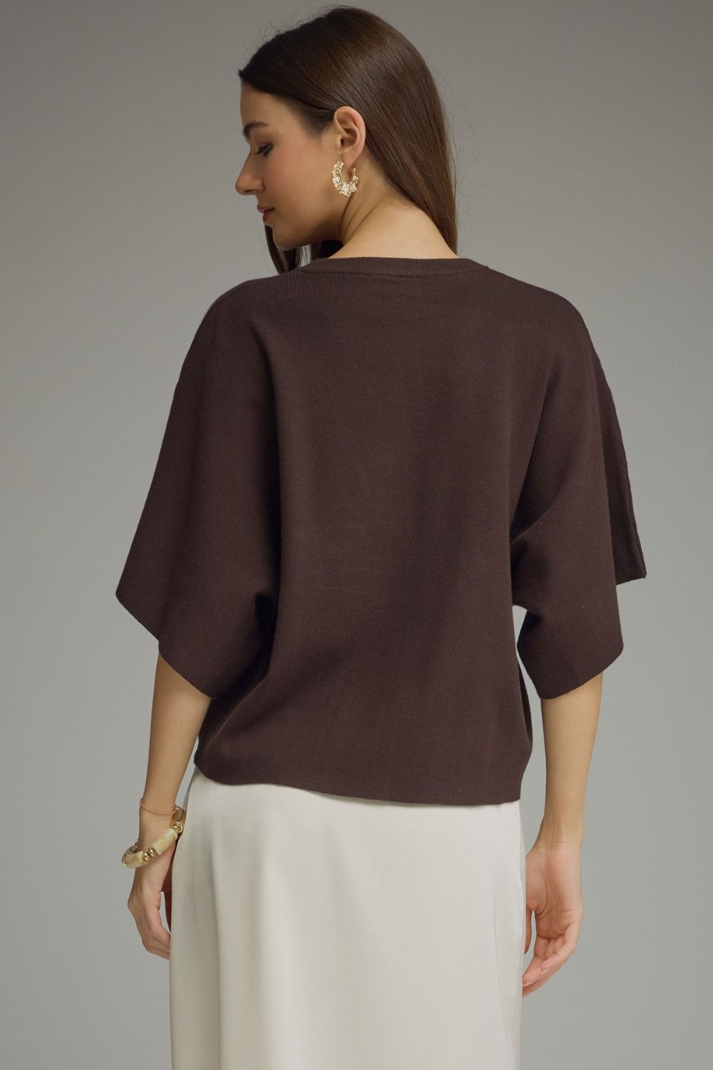 Brown Front Seam Sweater