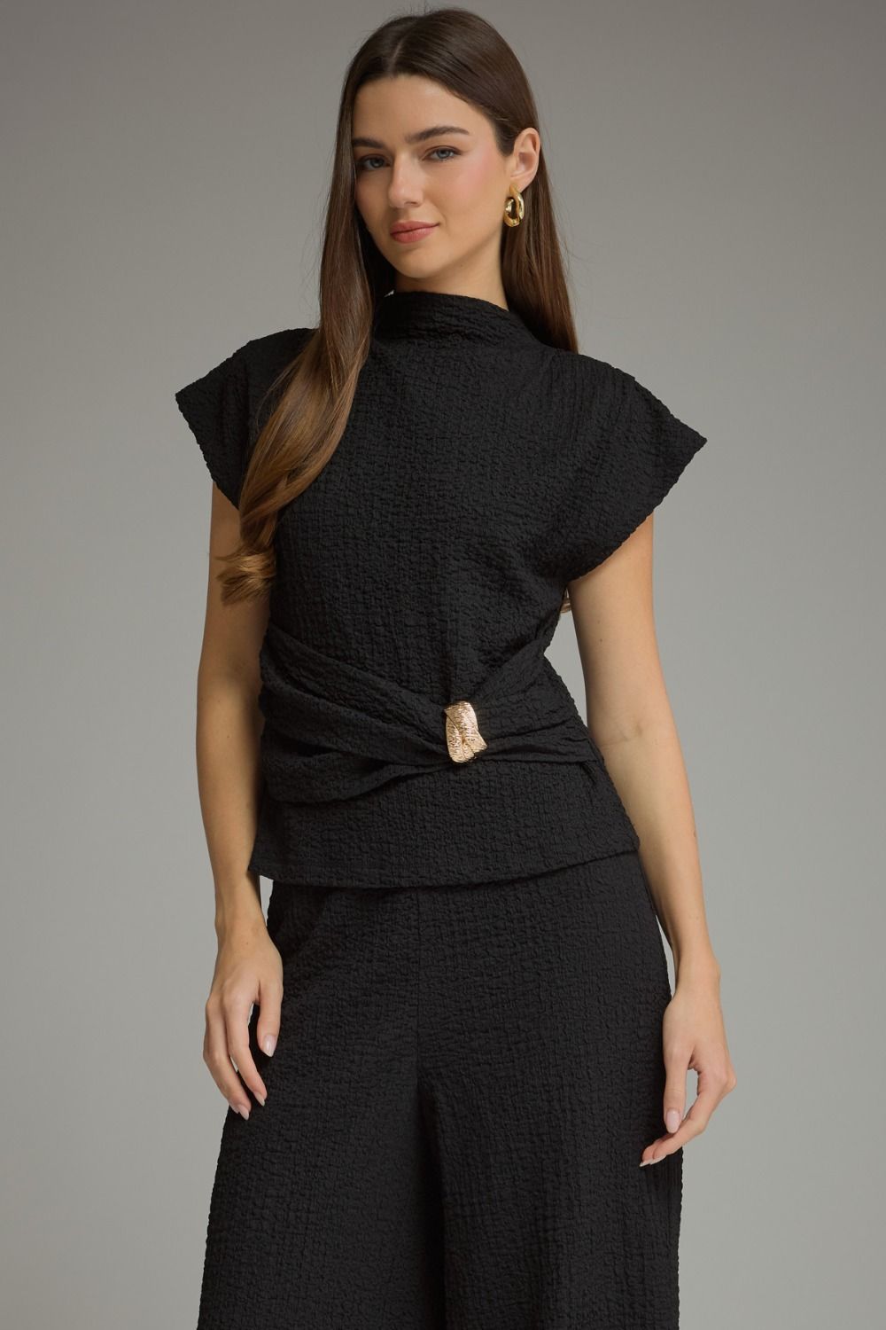 Black Buckle Top