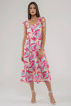 Brush Stroke Midi Dress