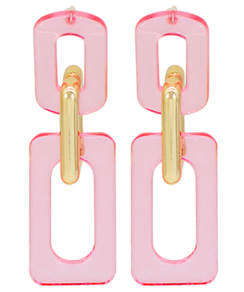 Pink Linked Earrings