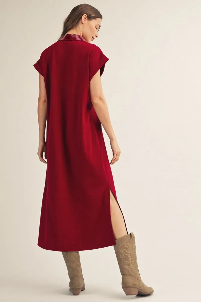 Stitch Detail Midi Dress